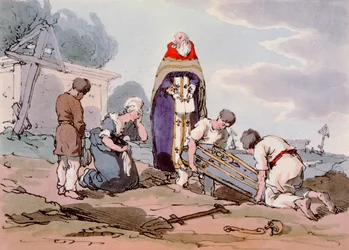 Enterrement, gravé par l